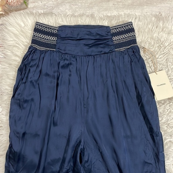 NWT Tularosa Revolve Joey Slate Blue Satin Genie High Rise Pants - Picture 4 of 12